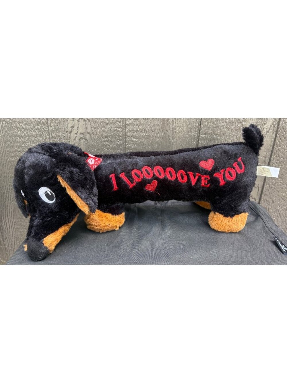 Dan Dee Plush Dachshund Weiner Dog Stuffed Animal Plush "I Love You" Toy 24"